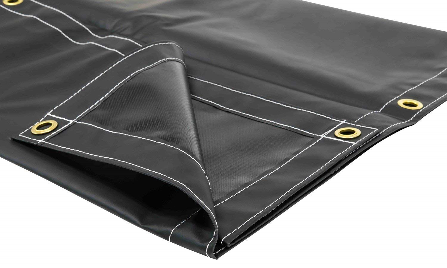 img_Heavy Duty Black 18oz Vinyl Utility Tarp Waterproof3